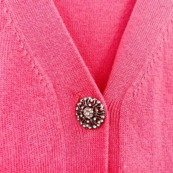 Talbots Womens Knit Lambswool Angora Cashmere Short Sleeve Cardigan Sweater M - Picture 3 of 7